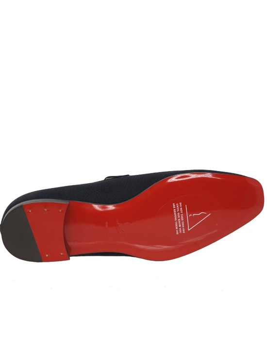 Christian Louboutin Officialito Tassels Dress Shoes Dark Blue Fabric Size 11 New main image 5